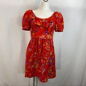 Tibi silk floral ruffle summer dress